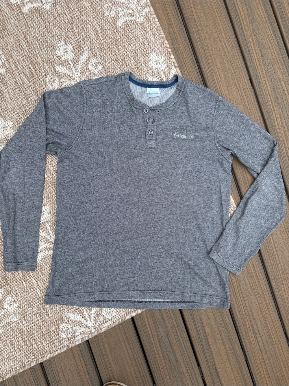 Columbia Men's Heather Gray Long Sleeve Henley